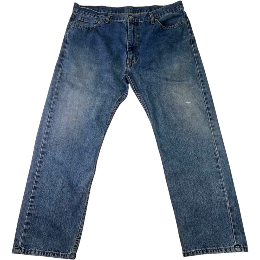 Levi’s 507 Mens Jeans Medium Wash Blue Denim Straight Leg 41x28 Distressed
